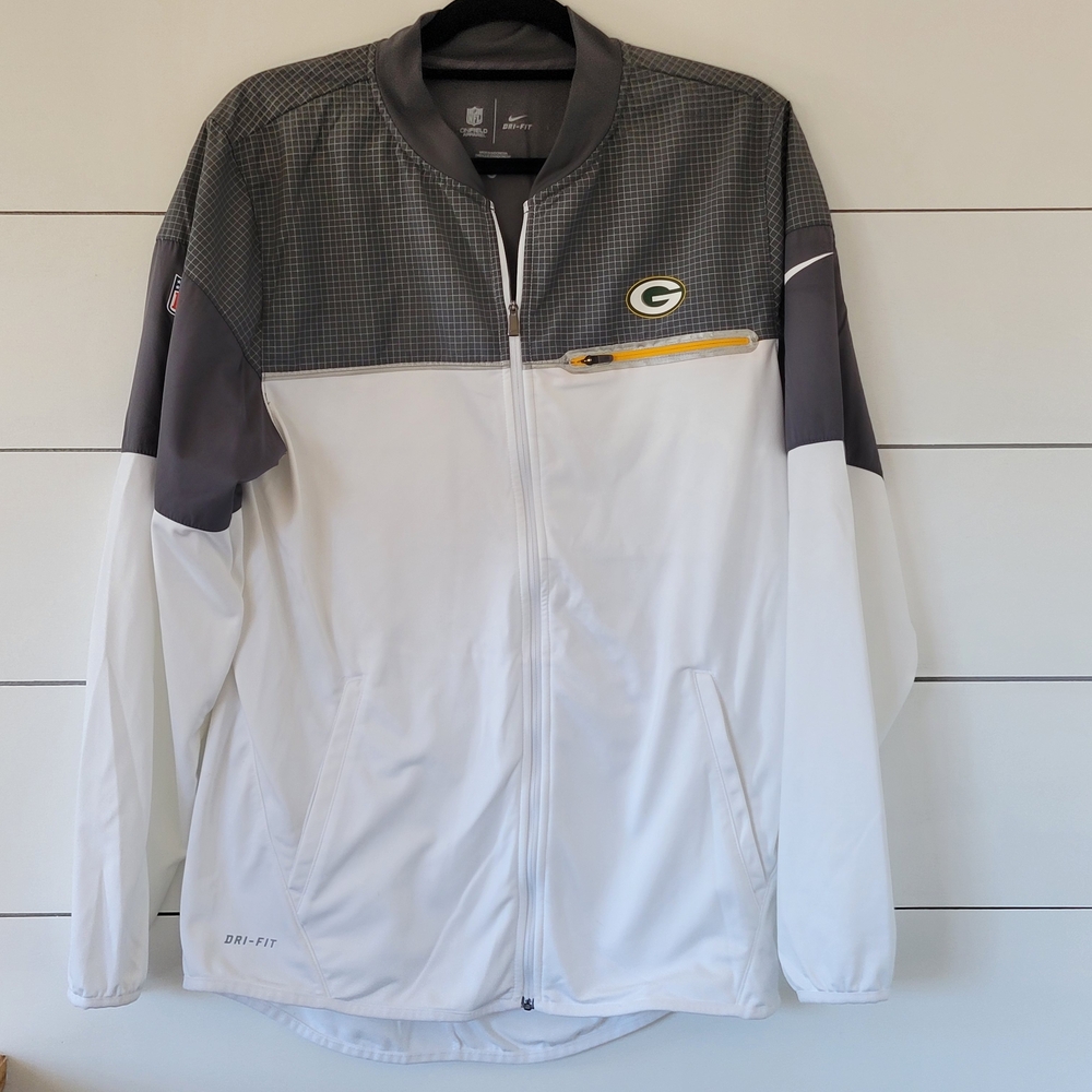 Men's White and Gray Windbreaker by Nike